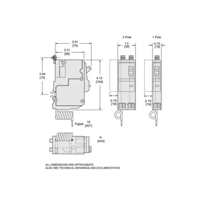 Square D QO™ QOB Bolt-on GFCI Auxiliary Switch Circuit Breakers 30 A 120/240 VAC 10 kAIC 2 Pole