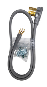 Southwire SRDT Flat Range Cord 3 Conductor 50 A 125/250 V 8/1<multisep/> 6/2 4 ft Gray Right Angle 10-50P