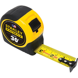 Stanley Tape Measures 30 ft SAE Automatic Rewind Toggle Lock 1-1/4 in