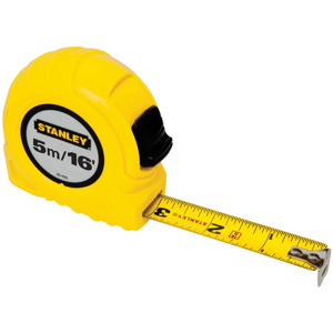 Stanley Tape Measures 5 m /16 ft Metric/SAE Automatic Rewind Toggle Lock