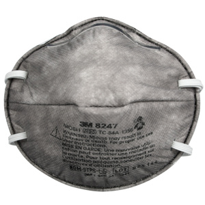 3M Disposable R95 Particulate Respirators with Nuisance Level Organic Vapor Relief R95 Braided Strap 120 Per Case Gray