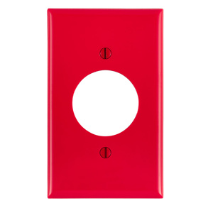 Leviton Standard Round Hole Wallplates 1 Gang 1.60 in Red Nylon Device