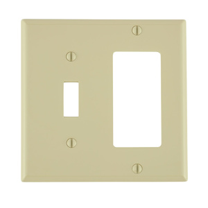 Leviton Standard Decorator Toggle Wallplates 2 Gang Ivory Nylon Device