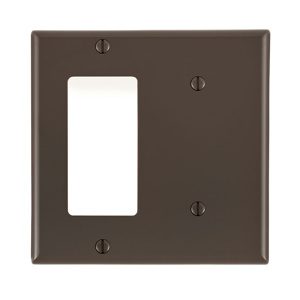 Leviton Standard Blank Decorator Wallplates 2 Gang Brown Nylon Strap