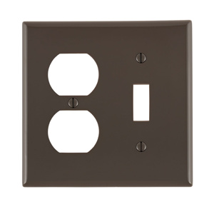 Leviton Standard Duplex Toggle Wallplates 2 Gang Brown Nylon Device