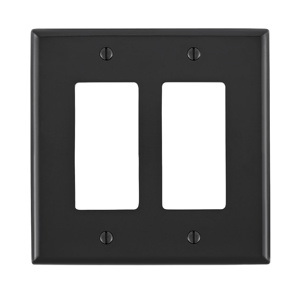 Leviton Midsized Decorator Wallplates 2 Gang Black Nylon Device