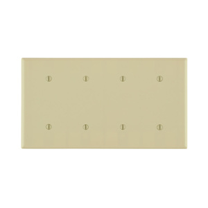 Leviton Standard Blank Wallplates 4 Gang Ivory Thermoset Plastic Strap