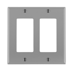 Leviton Standard Decorator Wallplates 2 Gang Gray Nylon Device