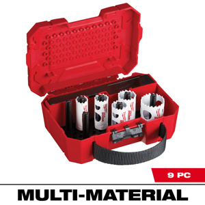 Milwaukee Hole Saw Sets 9 Piece 3/4 in, 7/8 in, 1in, 1-1/8 in, 1-1/2 in High Speed Steel