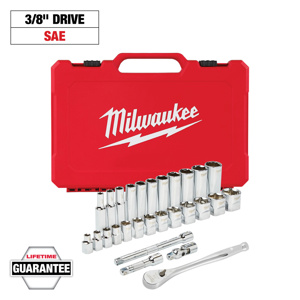 Milwaukee SAE Socket Sets Deep/Standard 3/8 in 28 Piece