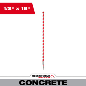 Milwaukee Carbide Tip Hammer Drill Bits 1/2 x 18 in Carbide Tipped Quick-change Hex Shank 1/4 in