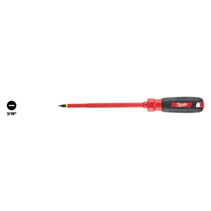 Milwaukee Cabinet Slotted Tip Insulated Screwdrivers 3/16 in 6.00 in