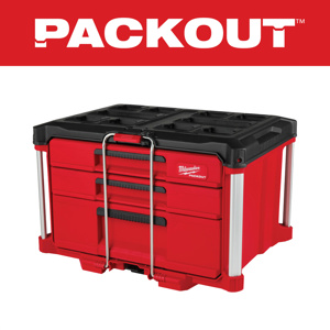 Milwaukee PACKOUT™ Multi-drawer Tool Boxes 16.3 x 22.2 x 14.3 in 3 Drawer Polypropylene