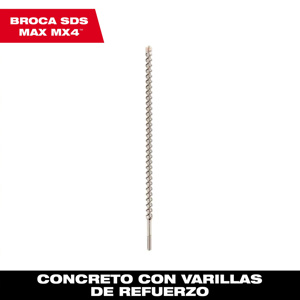 Milwaukee 4-Cutter Hammer Drill Bits 5/8 x 17 in Carbide SDS Max® Shank 45/64 in