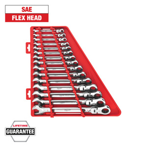 Milwaukee Flex Head Ratcheting Combination Wrench Sets 15 Piece SAE