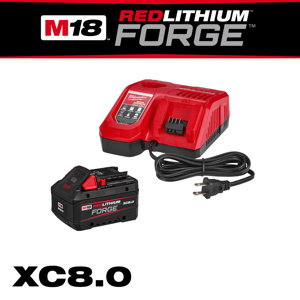 Milwaukee M18™ REDLITHIUM™ FORGE™ XC Battery / Charger Kits M18™ Lithium-ion (Li-ion) Batteries 8 Ah
