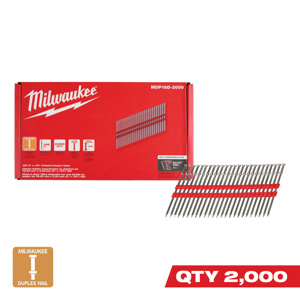 Milwaukee Collated Duplex Nails 3 in Steel