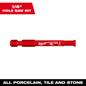 Milwaukee One-piece Hole Saws 1/4 in Diamond Coated