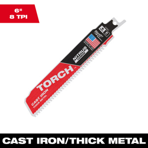 Milwaukee SAWZALL® Reciprocating Saw Blades 1 Piece 8 TPI 6 in Cast Iron