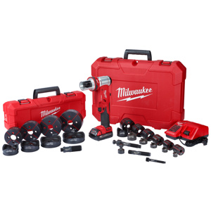 Milwaukee M18™ FORCE LOGIC™ Knockout Tool Kits 16 Piece 6 Ton, 1/2 - 4 in (Mild Steel, Stainless Steel) Cordless