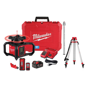 Milwaukee Exterior Dual Slope Rotary Laser Level Kits 4000 ft Diameter Cordless