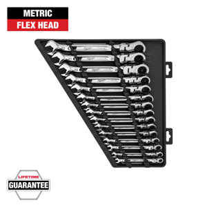 Milwaukee Flex Head Ratcheting Combination Wrench Sets 15 Piece Metric