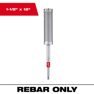Milwaukee Rebar Cutter Drill Bits 1-1/2 x 12 in Carbide SDS Plus® 1-1/2 in