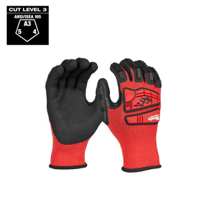 Milwaukee SMARTSWIPE™ High Dexterity Impact-resistant Nitrile-dipped Gloves Large Red<multisep/>Black