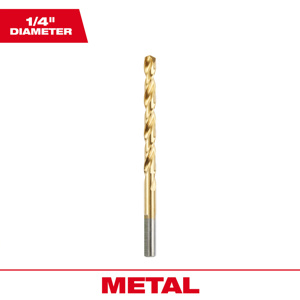 Milwaukee Split Point Drill Bits 1/4 x 4 in Titanium 3 Flat Shank 1/4 in