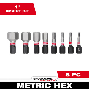 Milwaukee Impact Driver Bit Sets 8 Piece Metric