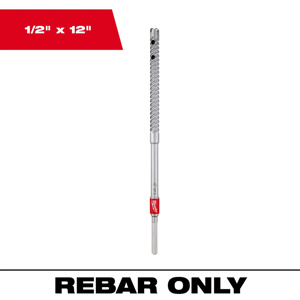 Milwaukee Rebar Cutter Drill Bits 1/2 x 12 in Carbide 3 Flat Shank 1/2 in