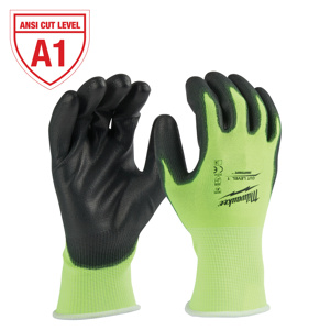 Milwaukee SMARTSWIPE™ Polyurethane-dipped Gloves Large High Visibility Yellow<multisep/>Black