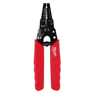 Milwaukee Cable Cutter & Strippers 22 - 10 Solid AWG, 24 - 12 Stranded AWG Red Comfort Grip