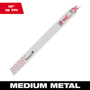 Milwaukee SAWZALL® Reciprocating Saw Blades 25 Piece 18 TPI 12 in Rigid Conduit, Strut Demo