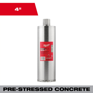 Milwaukee Pre-stressed Concrete Wet Core Bits 4 x 15 in Diamond Coated 5/8 in