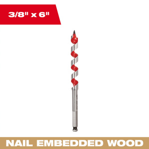 Milwaukee Screw Point Ship Auger Drill Bits High Speed Steel Hexagonal 7/16 in