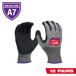 Milwaukee SMARTSWIPE™ High Dexterity Cut-resistant Nitrile-dipped Gloves Large Gray<multisep/>Black Cut A7