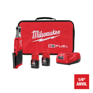 Milwaukee M12™ FUEL™ Ratchet Wrench Kits 1/4 in Cordless 35 ft lbs
