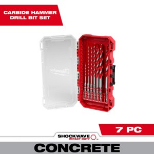 Milwaukee Hammer Drill Bit Sets 7 Piece Carbide Tipped 1/8 - 1/2 in