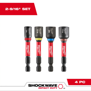 Milwaukee Impact Nutdriver Sets 4 Piece Magnetic
