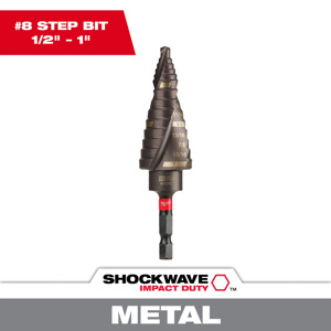 Milwaukee Step Drill Bits 1/2 - 1 in Titanium 13 Step Quick-change Hex Shank 1/4 in