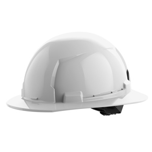 Milwaukee BOLT™ Full Brim Unvented Hard Hats 6.5 - 8.5 in 4 Point Ratchet White