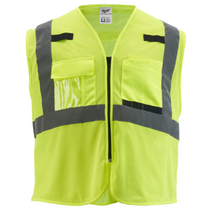 Milwaukee High Vis Reflective Full Zip Vests 4XL/5XL High Vis Yellow