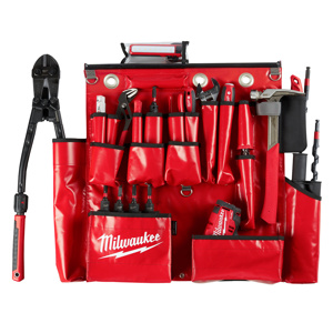 Milwaukee Aerial Tool Board Aprons 25 Pocket Vinyl Gray<multisep/>Red<multisep/>Black