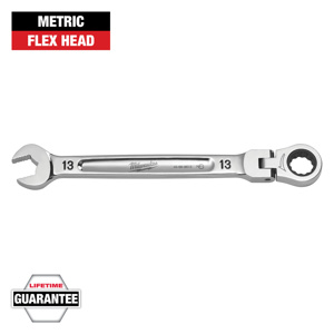 Milwaukee Ratcheting Flex Head Combination Wrenches Metric 13 mm Flex Head
