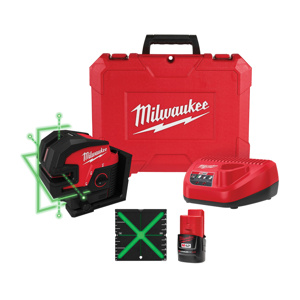 Milwaukee Cross Line and 4-Point Laser Kits 125 ft (165 with Detector) Cordless 9 hr
