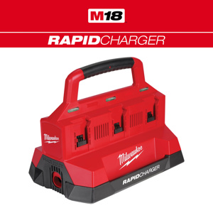Milwaukee M18™ REDLITHIUM™ PACKOUT™ Multi-bay Chargers 6 Port 1 USB-A Outlet (2.1 A) 18 V AC M18™ Lithium-ion (Li-ion) Batteries