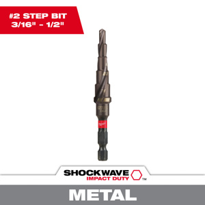 Milwaukee Step Drill Bits 3/16 - 1/2 in Titanium 13 Step Quick-change Hex Shank 1/4 in