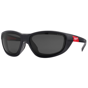Milwaukee Gasketed Safety Glasses Anti-fog, Anti-scratch, Polarized Gray Polybag Black/Red