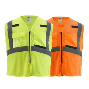 Milwaukee High Vis Reflective Full Zip Vests Large/XL High Vis Yellow